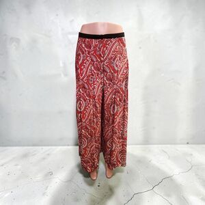 Boho Red Paisley Palazzo Pants Festival Wide Leg 6 Travel